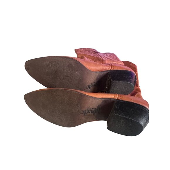 Laredo teracotta brown fringe made in U.S.A. leather boots size 7M - Picture 6 of 7